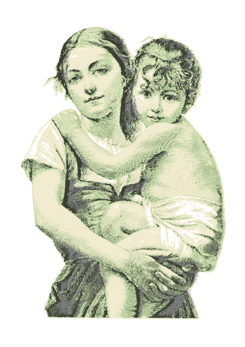 Vintage femme avec enfant