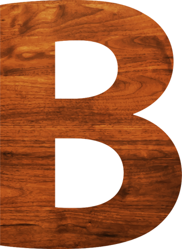 Wood texture alphabet B