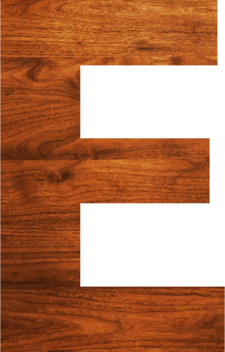 Wood texture alphabet E