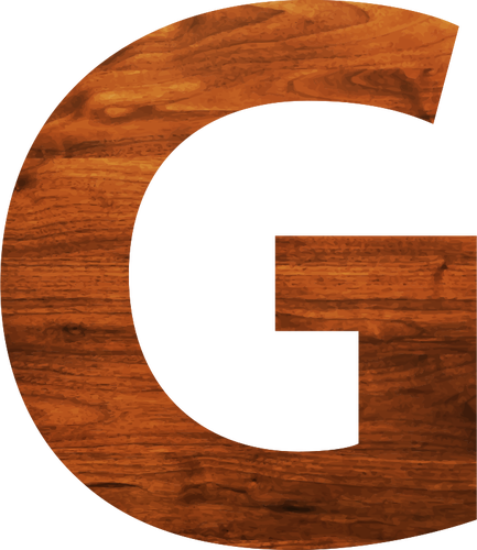 Alphabet G in wooden style