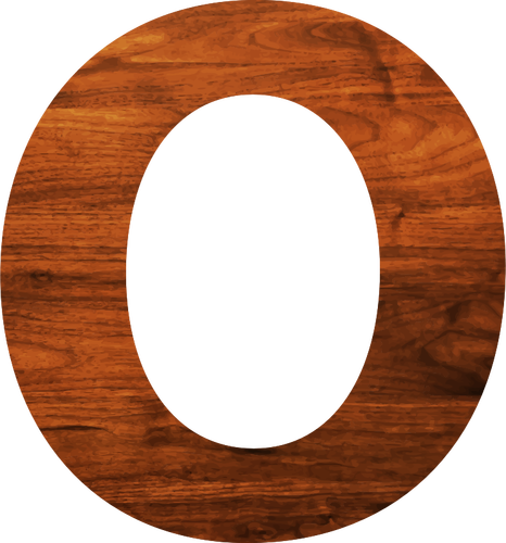 Litera O cu textura din lemn