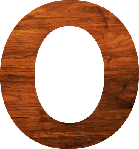 Letter O with wooden texture