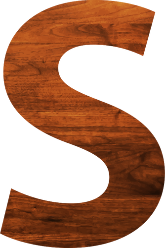 Letter S in wooden texture