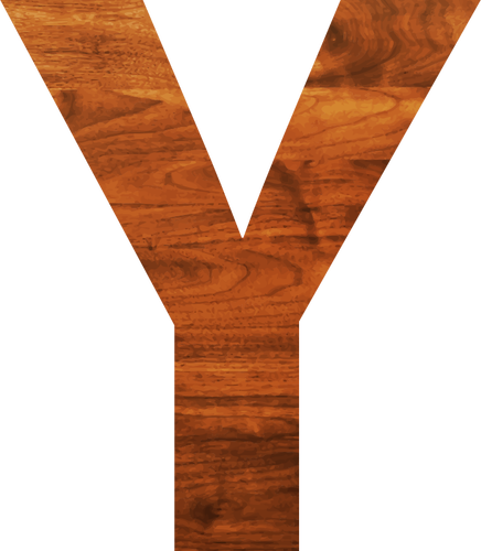 Y letter in wooden style