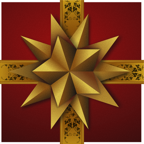 De doos van de gift van Kerstmis met decoratieve gouden sterren vector illustraties