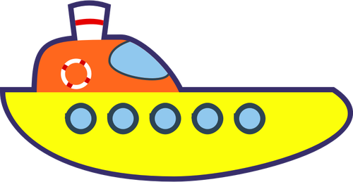 Vector drawing of yellow cartoon boat