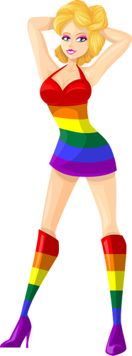 LGBT colors on a lady