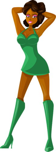 Mulher nova na roupa verde