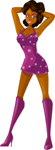 Yıldızlı elbiseli striptizci
