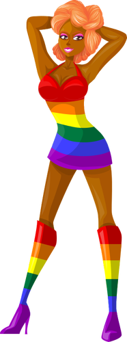 Exotische Danseuse in LGBT-Farben