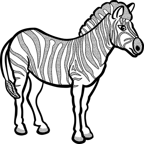 Zebra i svart och vitt vektorritning