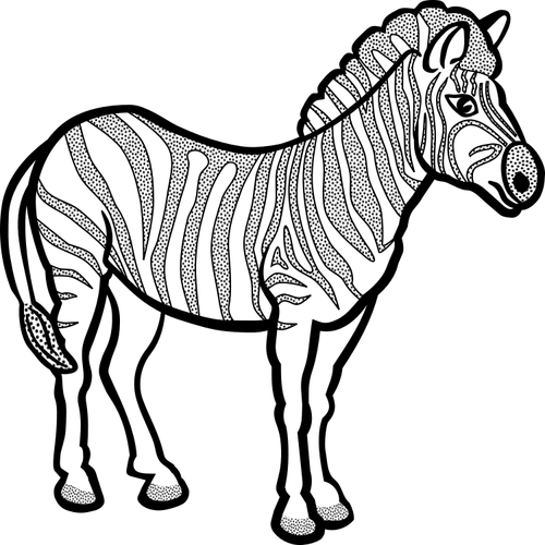 Zebra nel disegno bianco e nero di vettore