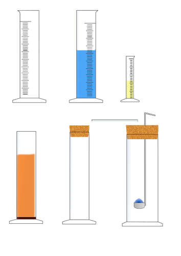 Provetas graduadas de desenho de vetor