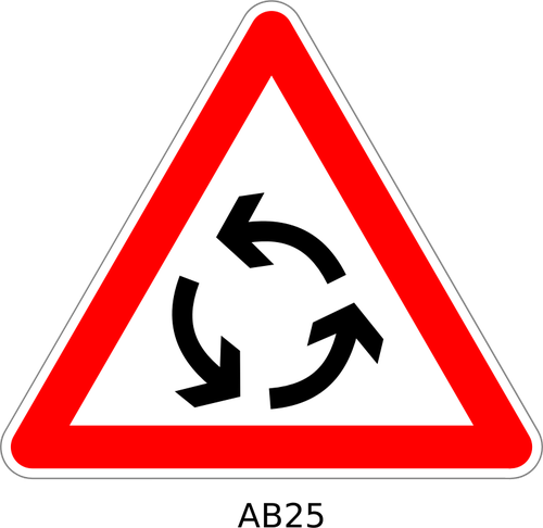 Vektor-ClipArts von Kreisverkehr Verkehr Warnzeichen