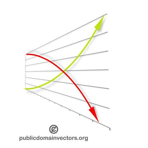 Chart with arrows vector