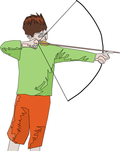 Archer chlapec abstraktní kresba