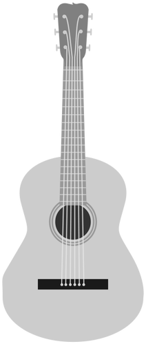 Векторное изображение в градациях серого акустическая гитара