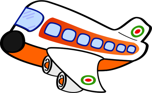 Piirretty kuva lentokoneesta, jossa on neljä moottoria