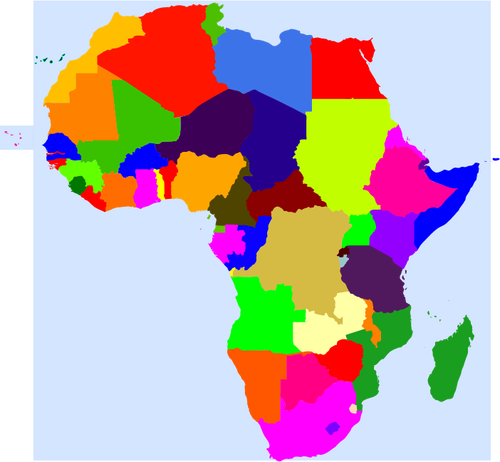 Afrikka ja sen maat vektorigrafiikka