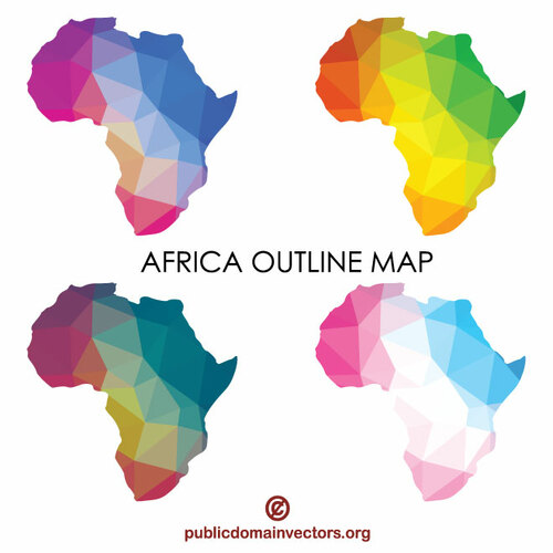 Afrika barevná mapa