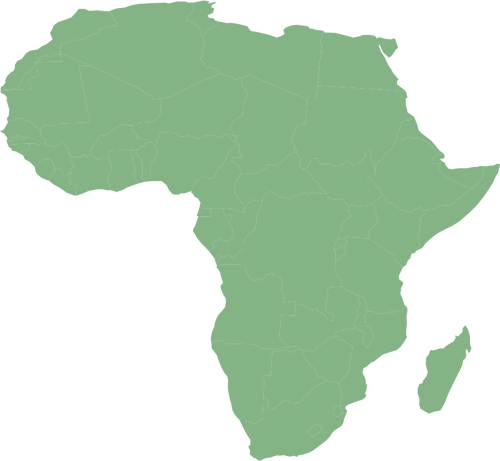 Mapa de Africa con los países de prediseñadas área igual cilíndrica proyección vector