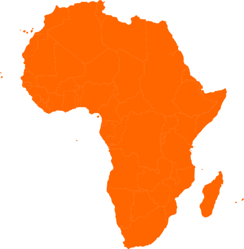 Mappa continentale di ClipArt vettoriali di Africa