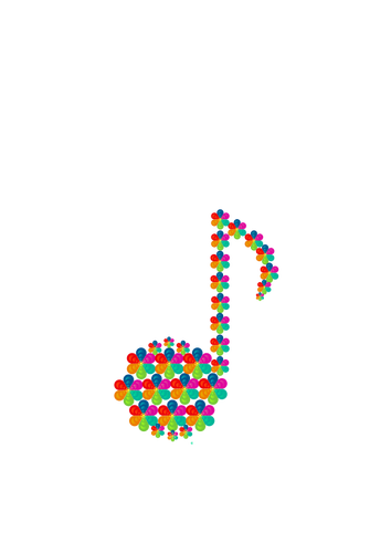 Flower eighth note vector image