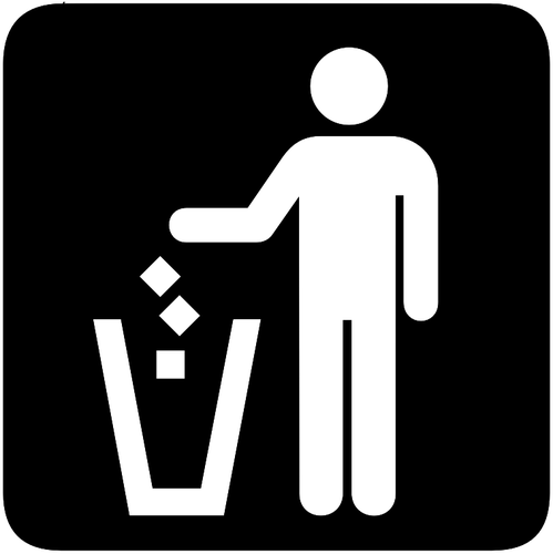 AIGA proper litter disposal inverted sign vector image