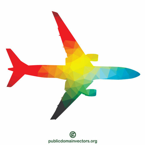 Matkustajalentokone siluetti väritaidetta