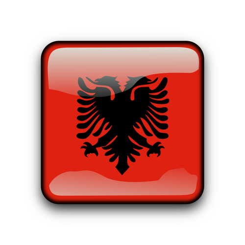 Botón de Albania vector bandera