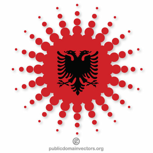 Halftone shape with Albanian flag