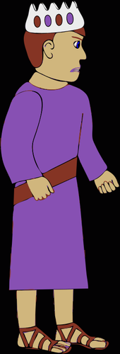 Vector image of royal king in sandals