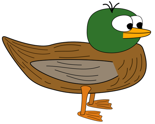 Graphiques de vecteur pour le jeune canard dessin animé