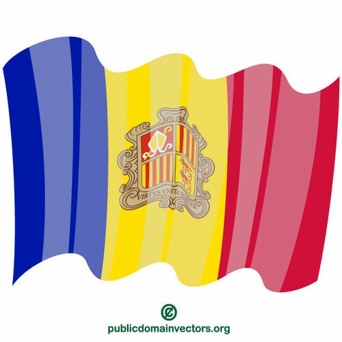 Ondeando bandera de Andorra
