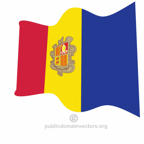 लहराती Andorran ध्वज वेक्टर