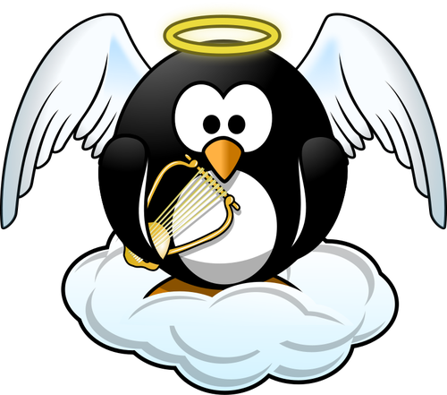 Pingwin w niebie ilustracji wektorowych
