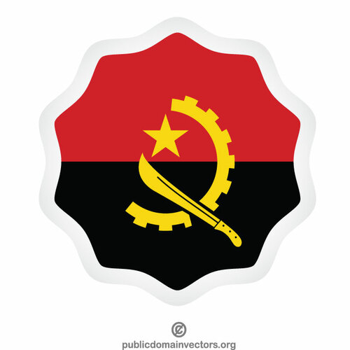 Etiqueta adhesiva bandera de Angola