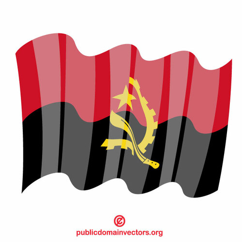 Waving flag of Angola