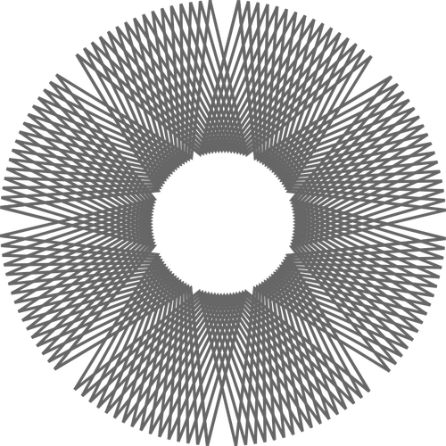 Vektor gambar garis-garis berulang dalam pola lingkaran