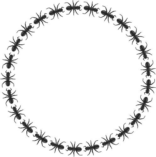 Vector clip art of ant pattern circular border