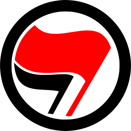 Clipart vetorial de sinal de ação antifascista rodada