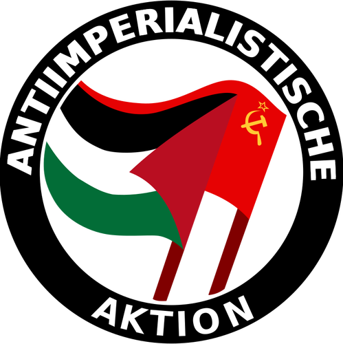 Clip art di logo di colore di azione anti-imperialista