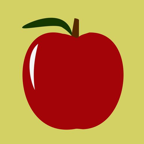 בתמונה וקטורית של תפוח סימטרית אדום ומבריק