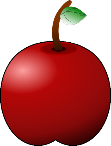 Glossy apple line art vector graphics