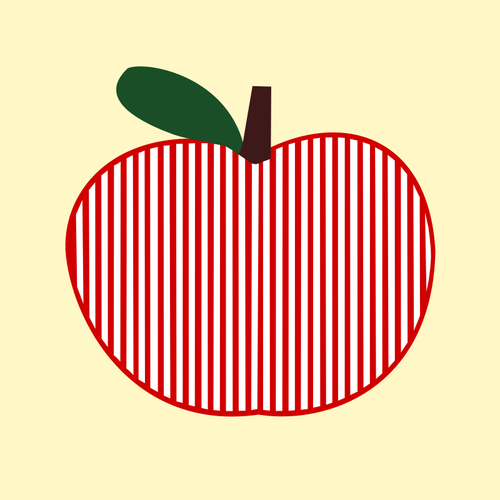 Wektor clipart pasiasty Apple symetryczne