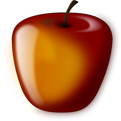 Vector illustration of a glossy apple