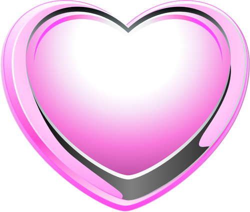 Gambar vektor dari bentuk hati merah muda dan abu-abu