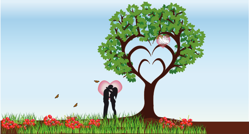 Árbol del amor vector de la imagen