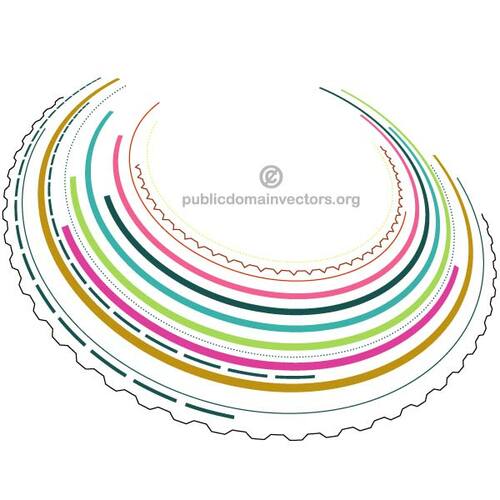 Clip art of colored lines forming circular shape
