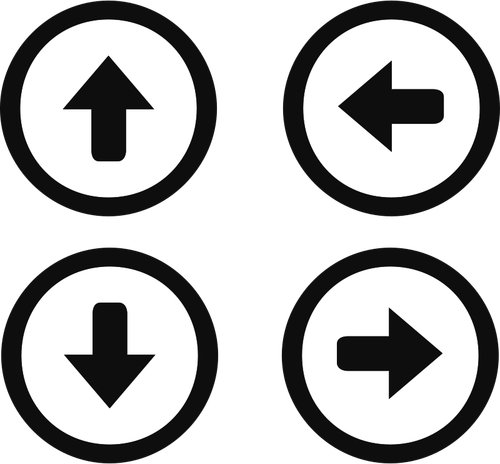 Vector illustration of selection of arrows in circle order